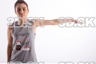 Arm flexing photo references of Molly gray woman singlet 0003